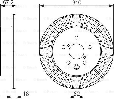BOSCH 0 986 479 615 - TARCZA HAM. LEXUS T. GS-IS-RC 2.0-4.6 05-