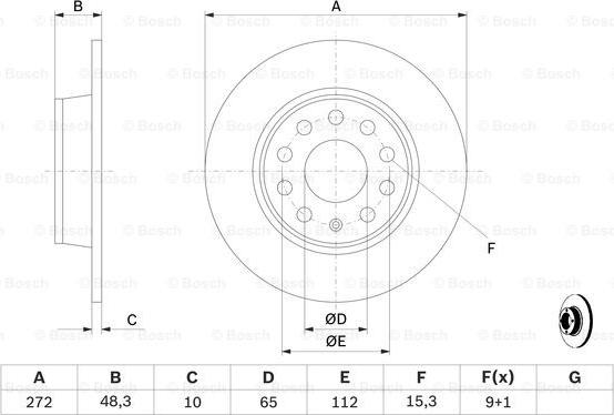 BOSCH 0 986 479 C20 - Tarcza hamulcowa