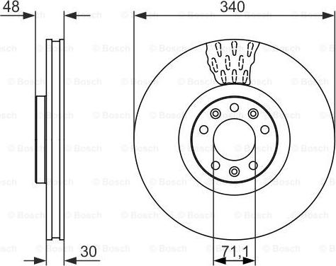 BOSCH 0 986 479 092 - TARCZA HAM. CITROEN P. C5-C6 2.0-3.0 HDI 09-17