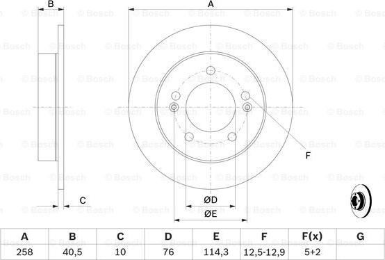 BOSCH 0 986 479 059 - TARCZA HAMULCOWA TYŁ