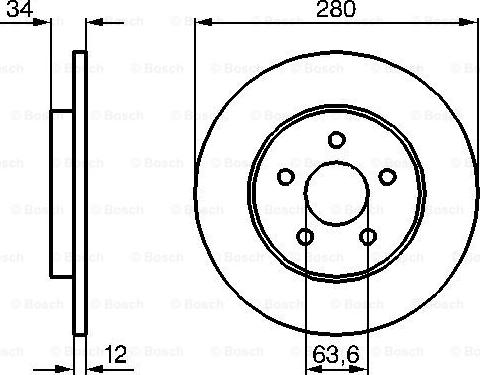BOSCH 0 986 479 B65 - TARCZA HAMULCOWA TYŁ