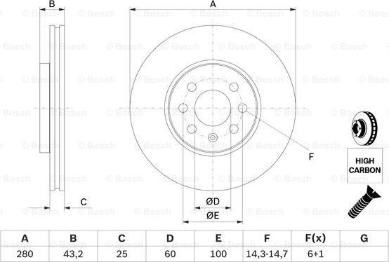 BOSCH 0 986 479 B68 - Tarcza hamulcowa