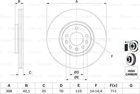 BOSCH 0 986 479 113 - Tarcza hamulcowa