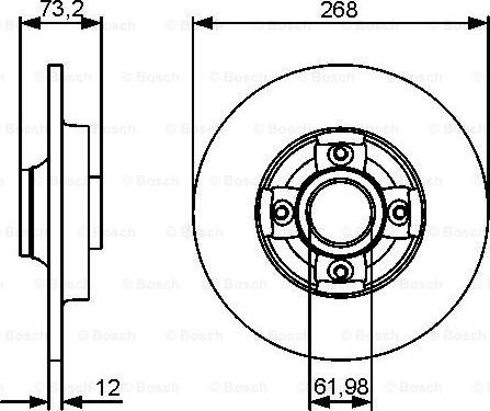 BOSCH 0 986 479 383 - Tarcza hamulcowa