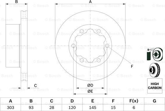 BOSCH 0 986 479 296 - TARCZA HAMULCOWA TYŁ