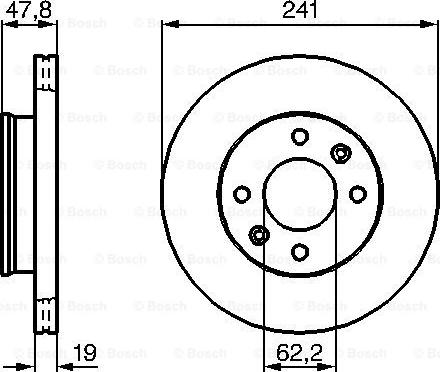 BOSCH 0 986 479 206 - TARCZA HAM. HYUNDAI P. GETZ
