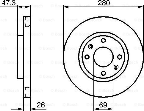 BOSCH 0 986 479 229 - Tarcza hamulcowa