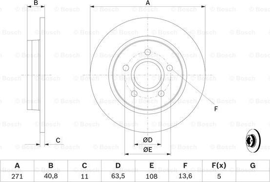 BOSCH 0 986 479 763 - TARCZA HAM. FORD T. FOCUS 11-