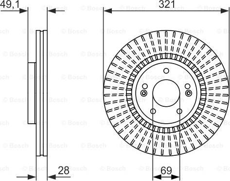 BOSCH 0 986 479 786 - TARCZA HAM. HYUNDAI P. SANTA FE 2.0-2.2 CRDI-2.4-3.5 09-