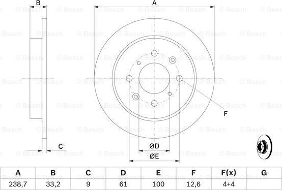 BOSCH 0 986 479 739 - TARCZA HAMULCOWA TYŁ