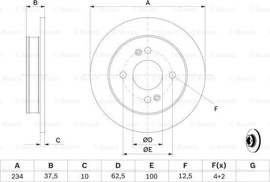 BOSCH 0 986 479 B95 - Tarcza hamulcowa