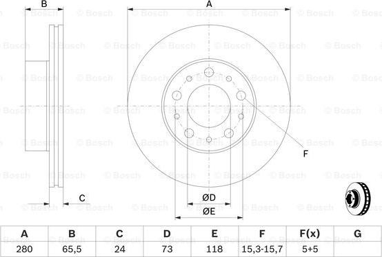 BOSCH 0 986 479 B96 - Tarcza hamulcowa