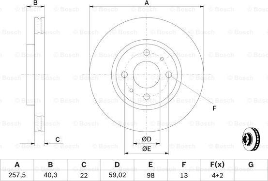 BOSCH 0 986 479 B43 - Tarcza hamulcowa