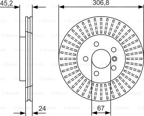 BOSCH 0 986 479 C93 - Tarcza hamulcowa