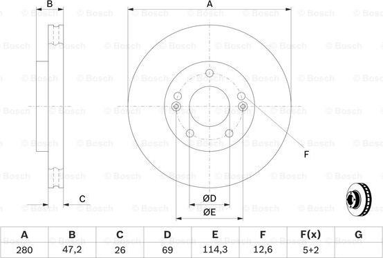BOSCH 0 986 479 C13 - Tarcza hamulcowa