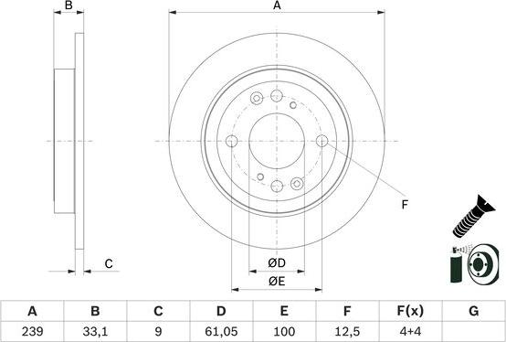 BOSCH 0 986 479 E95 — Tarcza hamulcowa