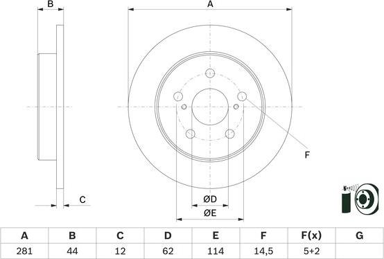 BOSCH 0 986 479 E91 — Tarcza hamulcowa