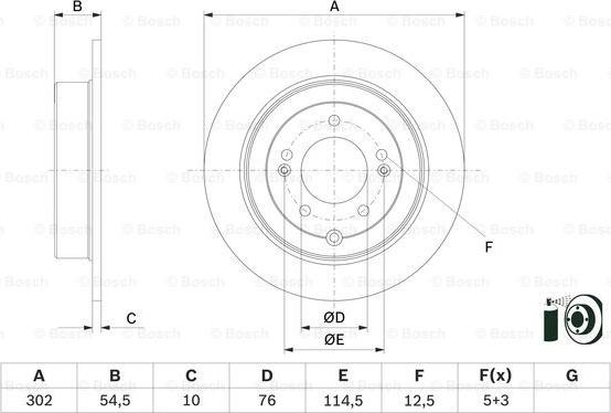 BOSCH 0 986 479 E45 - Tarcza hamulcowa