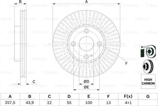BOSCH 0 986 479 E56 — Tarcza hamulcowa