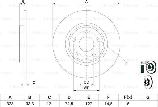 BOSCH 0 986 479 E57 — Tarcza hamulcowa