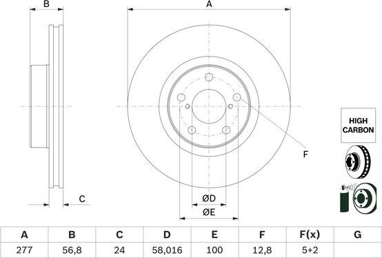 BOSCH 0 986 479 E69 — Tarcza hamulcowa