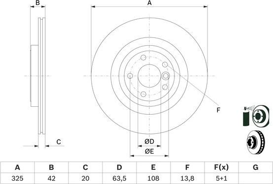 BOSCH 0 986 479 E61 — Tarcza hamulcowa