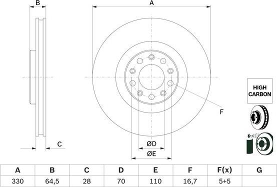 BOSCH 0 986 479 E88 — Tarcza hamulcowa