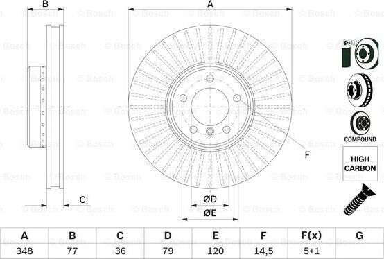 BOSCH 0 986 479 E20 - Tarcza hamulcowa