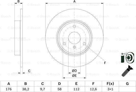 BOSCH 0 986 479 E74 — Tarcza hamulcowa
