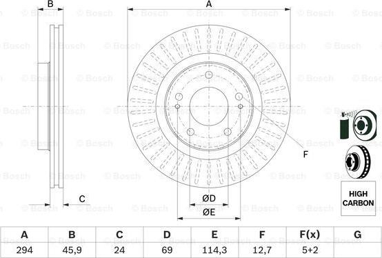 BOSCH 0 986 479 E76 — Tarcza hamulcowa