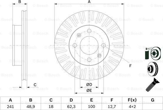 BOSCH 0 986 479 E73 — Tarcza hamulcowa