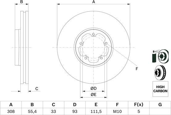 BOSCH 0 986 479 F46 — Tarcza hamulcowa
