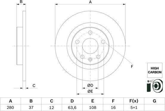 BOSCH 0 986 479 F41 — Tarcza hamulcowa