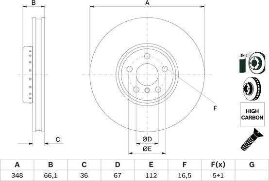 BOSCH 0 986 479 F59 - Tarcza hamulcowa