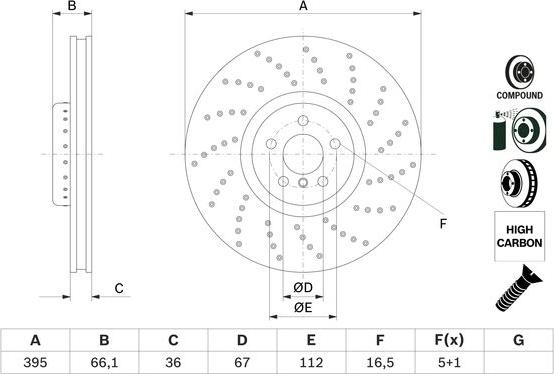 BOSCH 0 986 479 F55 — Tarcza hamulcowa