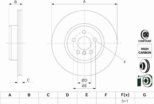 BOSCH 0 986 479 F56 — Tarcza hamulcowa