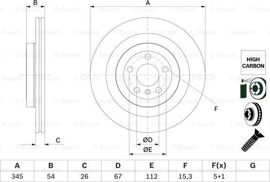 BOSCH 0 986 479 F69 — Tarcza hamulcowa