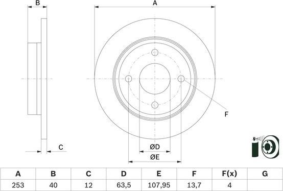 BOSCH 0 986 479 F63 — Tarcza hamulcowa