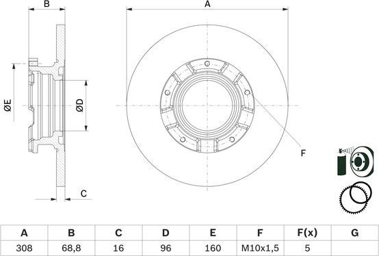 BOSCH 0 986 479 F62 — Tarcza hamulcowa