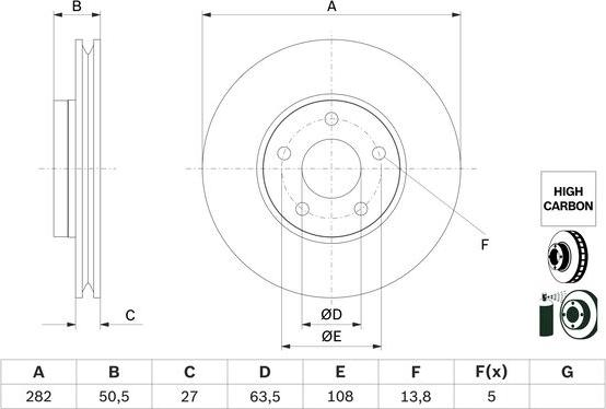 BOSCH 0 986 479 F81 — Tarcza hamulcowa