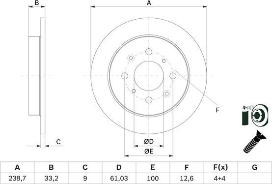 BOSCH 0 986 479 F34 — Tarcza hamulcowa