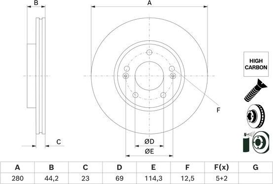 BOSCH 0 986 479 F36 — Tarcza hamulcowa