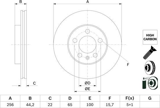 BOSCH 0 986 479 F32 — Tarcza hamulcowa