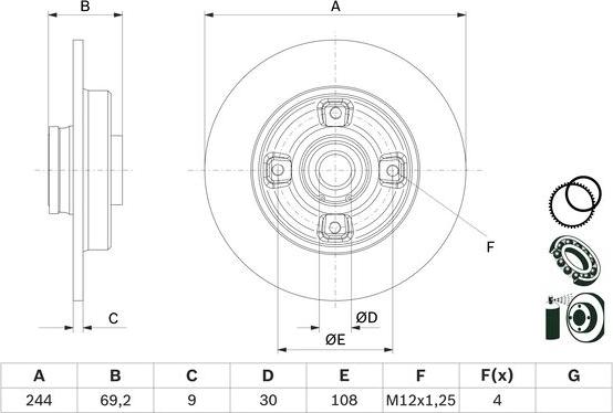BOSCH 0 986 479 F74 — Tarcza hamulcowa