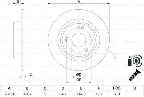 BOSCH 0 986 479 F76 — Tarcza hamulcowa