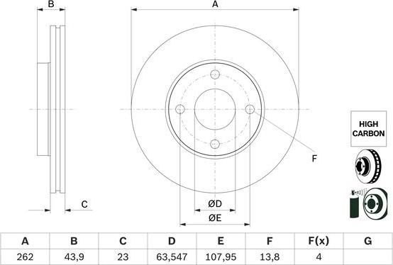 BOSCH 0 986 479 F70 — Tarcza hamulcowa