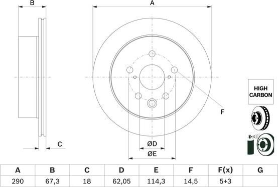 BOSCH 0 986 479 G64 — Tarcza hamulcowa
