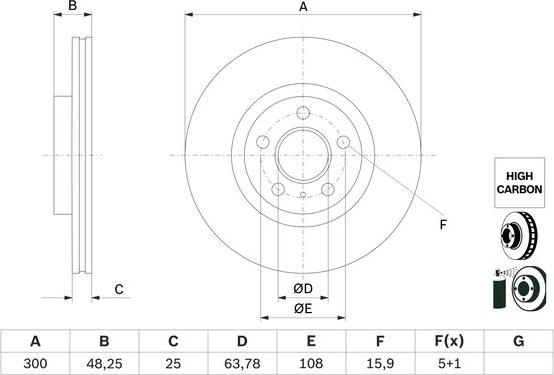 BOSCH 0 986 479 G68 — Tarcza hamulcowa