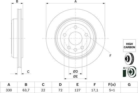 BOSCH 0 986 479 G87 — Tarcza hamulcowa