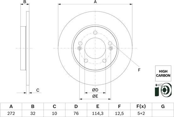 BOSCH 0 986 479 G30 — Tarcza hamulcowa